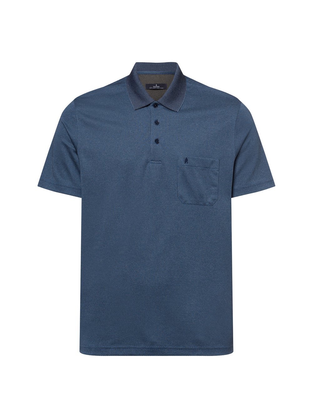 Ragman Poloshirt Herren Baumwolle blau gemustert, XXL