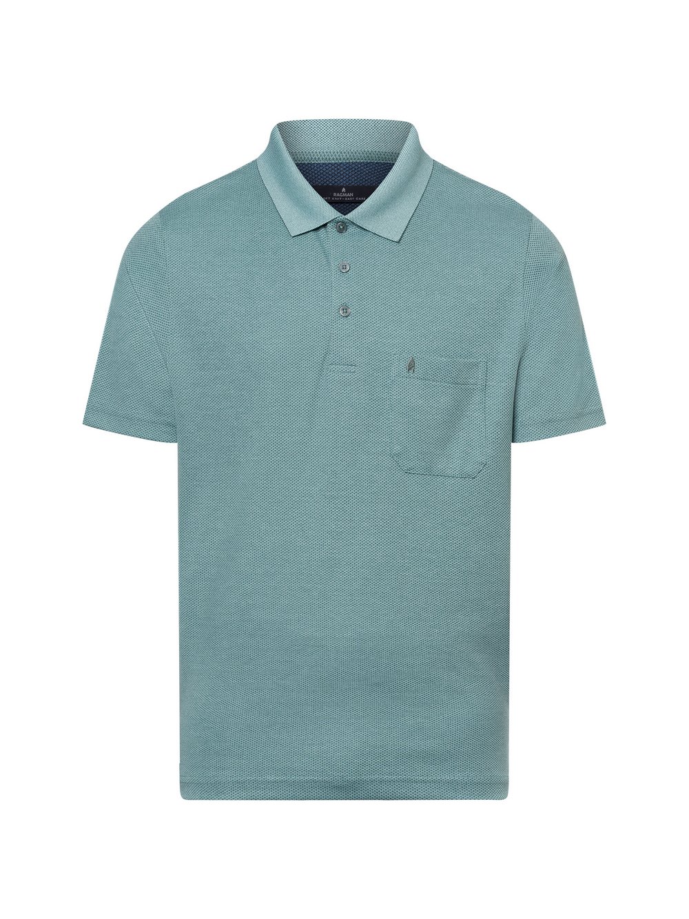 Ragman Poloshirt Herren Baumwolle grün gemustert, XL