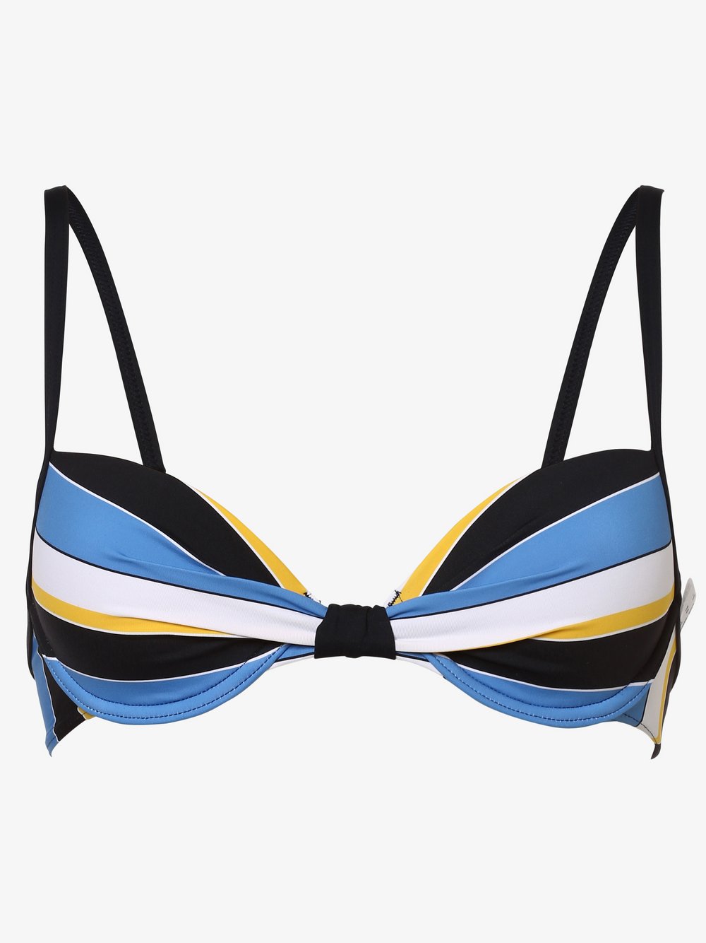 Esprit Casual - Damska góra od bikini – z wypełnieniem, niebieski|żółty