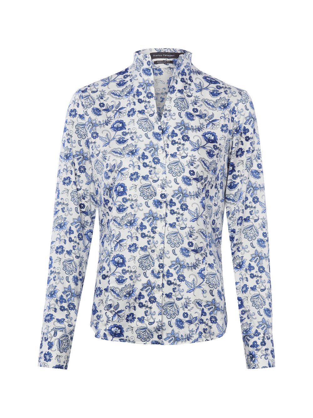 Franco Callegari Bluse Damen Baumwolle blau gemustert, 46