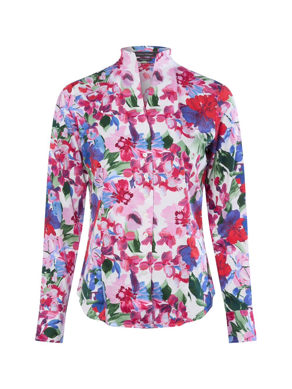 Franco Callegari Bluse Damen Regular Fit Baumwolle mehrfarbig gemustert, 38