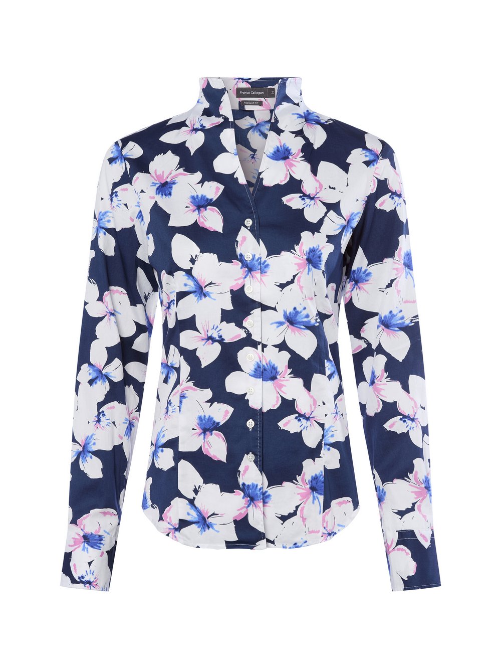 Franco Callegari Bluse Damen Regular Fit Baumwolle mehrfarbig gemustert, 42
