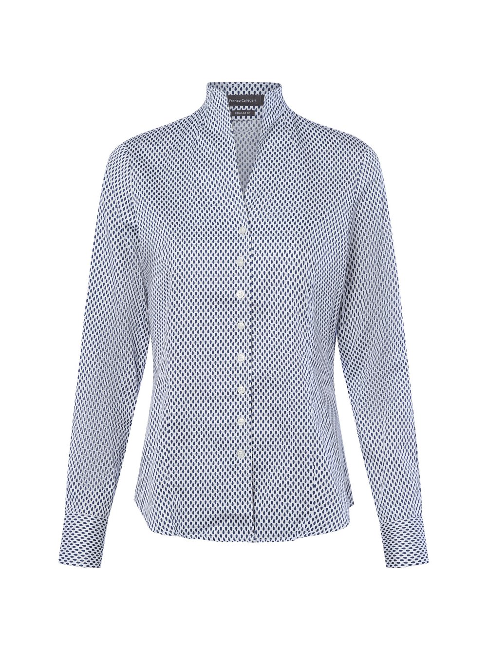 Franco Callegari Bluse Damen Regular Fit Baumwolle mehrfarbig gemustert, 44