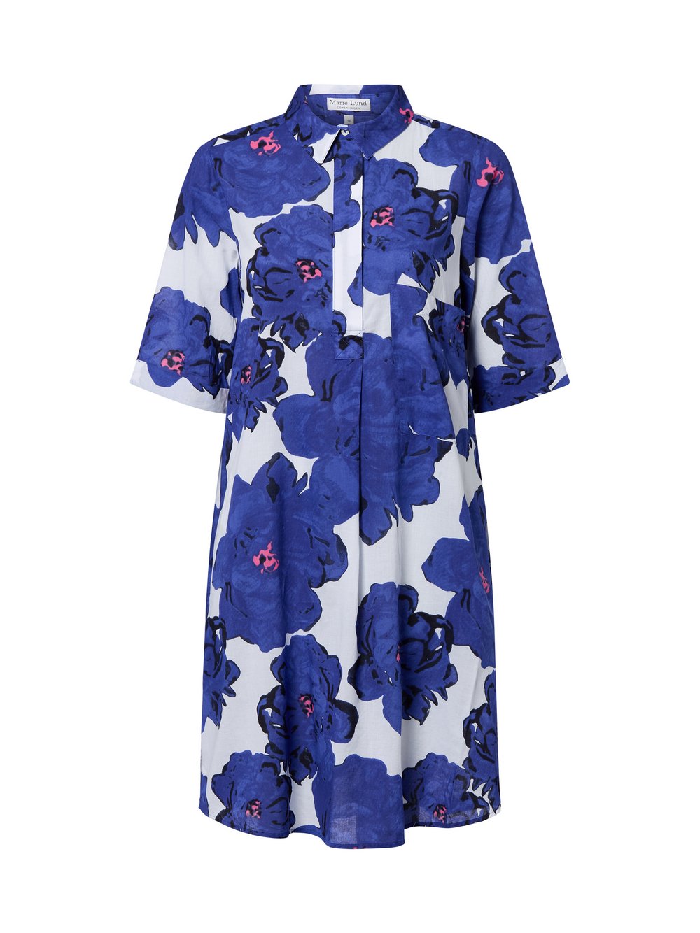 Marie Lund Kleid Damen Baumwolle blau gemustert, 40