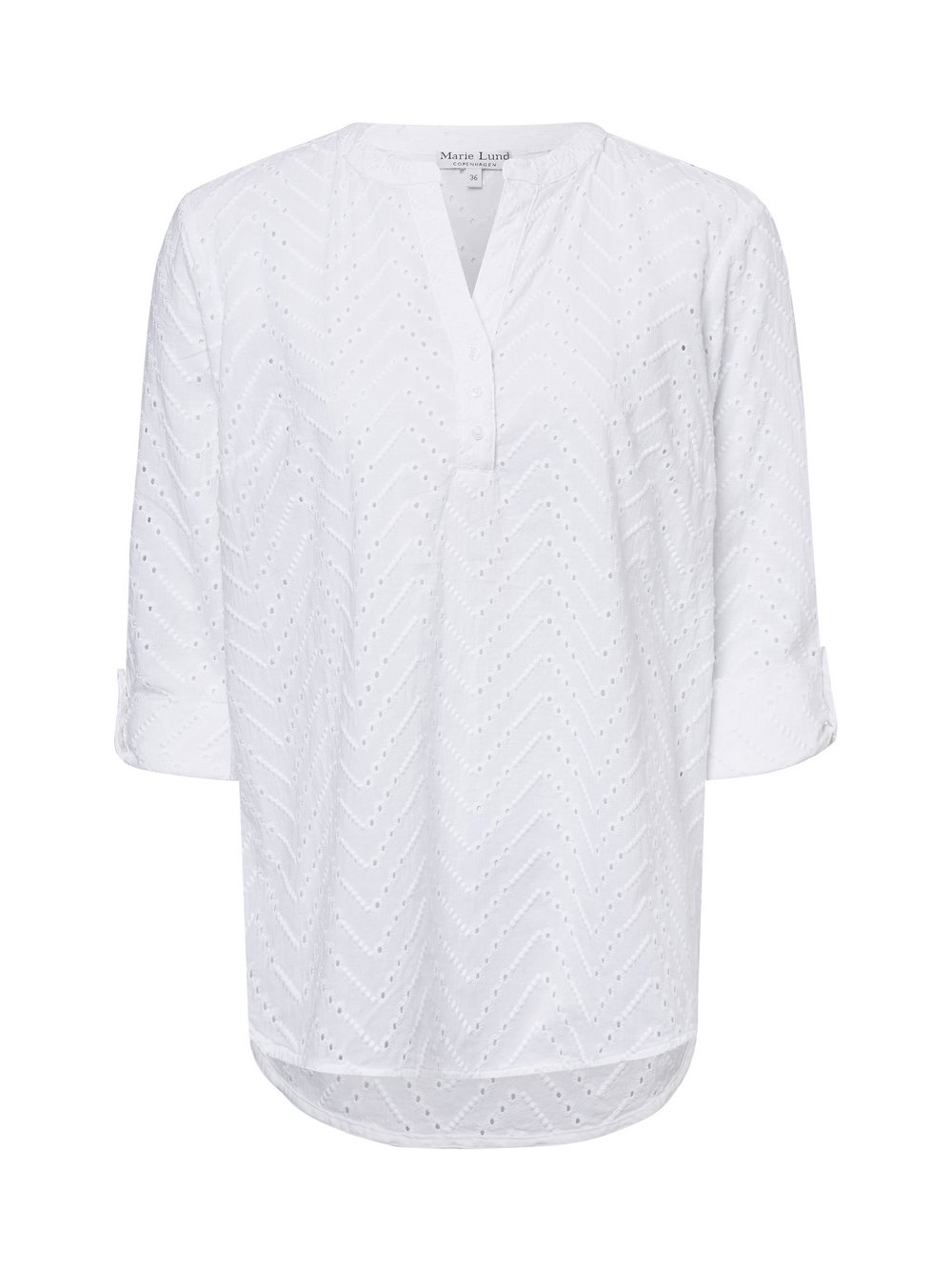 Marie Lund Bluse Damen Baumwolle weiß strukturiert, 34
