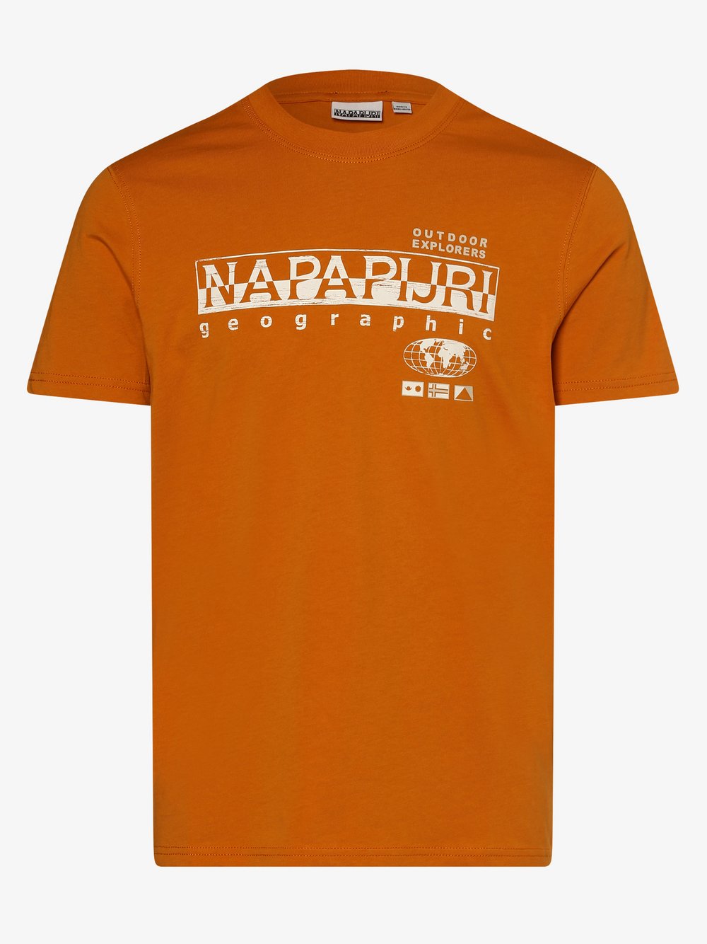 Napapijri - T-shirt męski, pomarańczowy