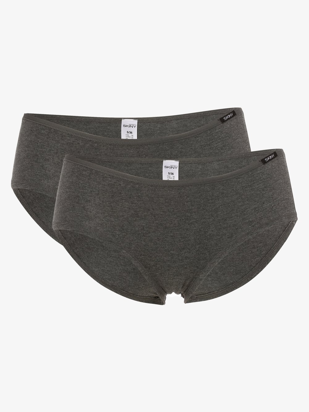 SKINY Panties im 2er-Pack Damen Baumwolle grau, 40