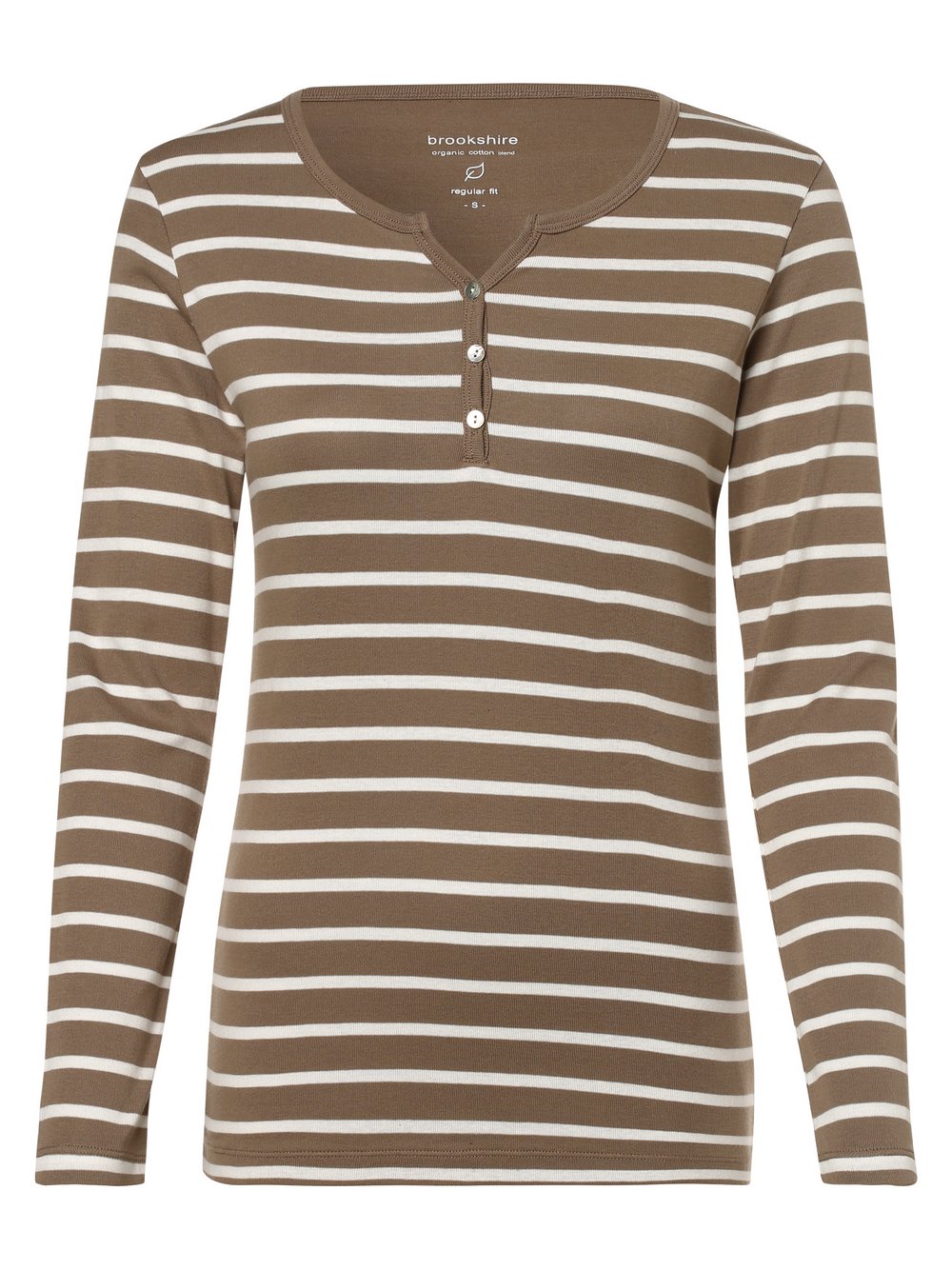 Brookshire - Damska koszulka z długim rękawem, beżowy|brązowy