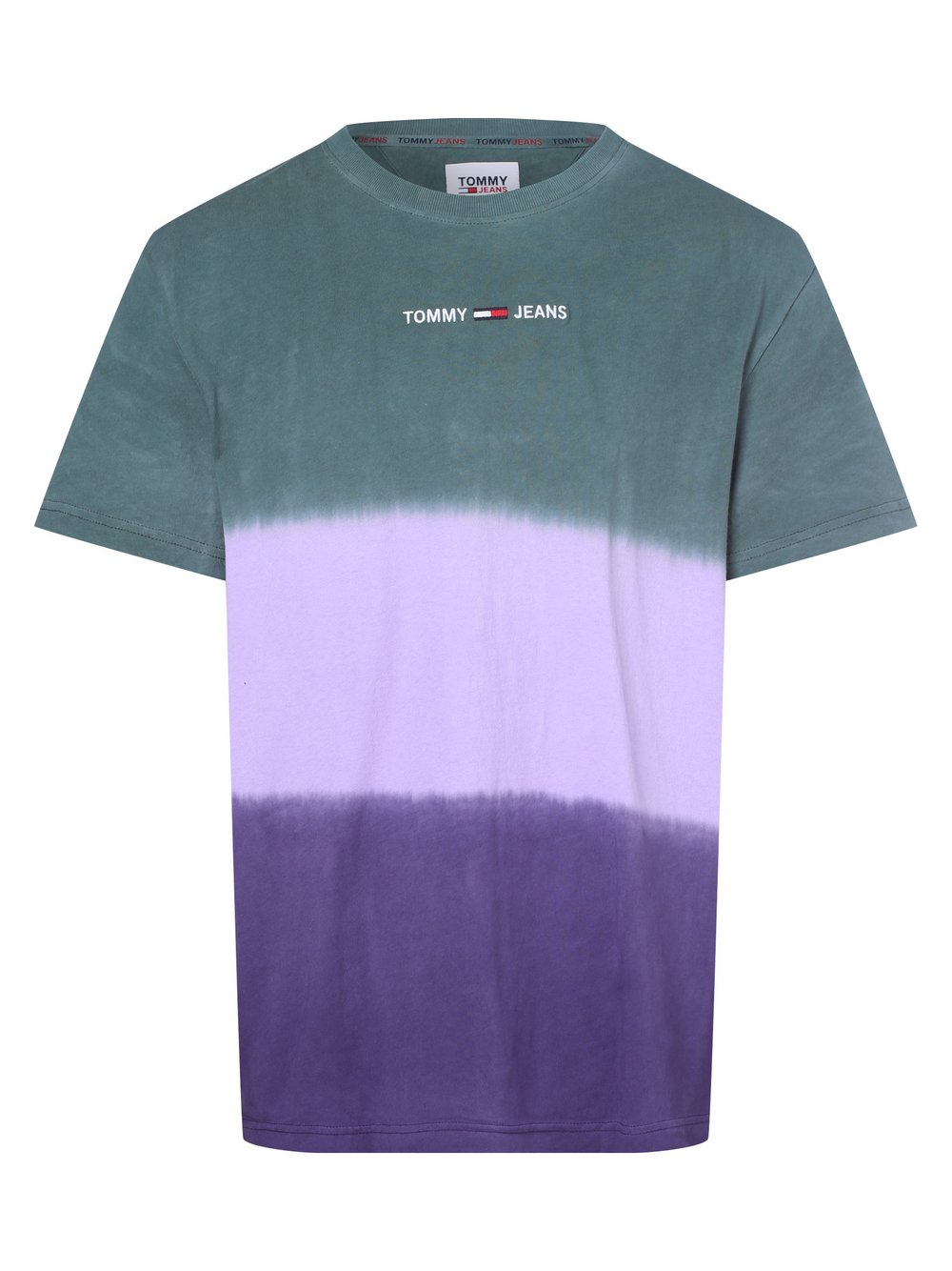 Tommy Jeans - T-shirt męski, zielony|lila|wielokolorowy