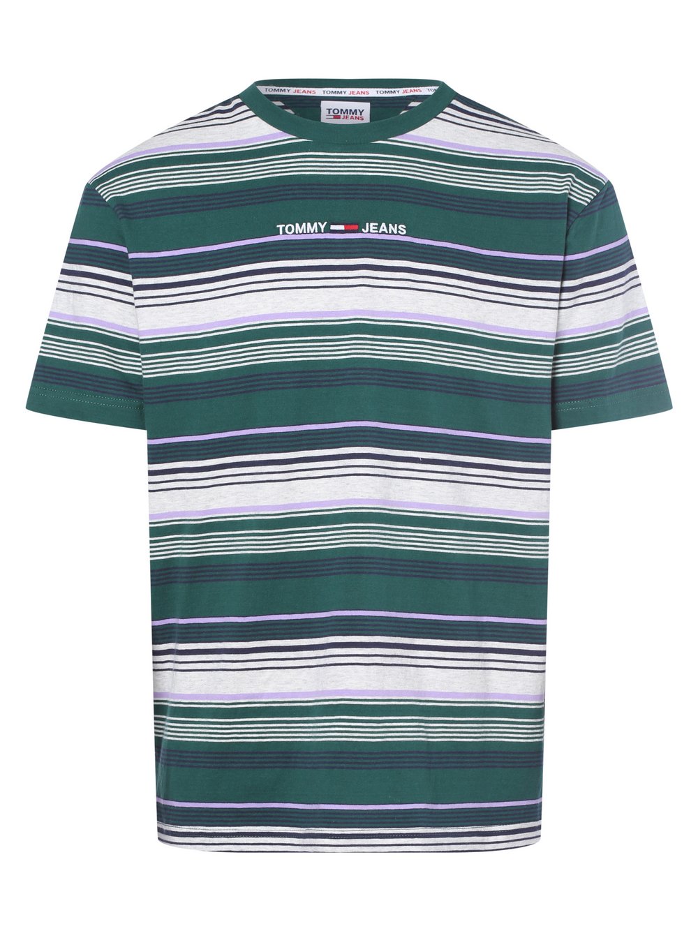 Tommy Jeans - T-shirt męski, zielony|wielokolorowy