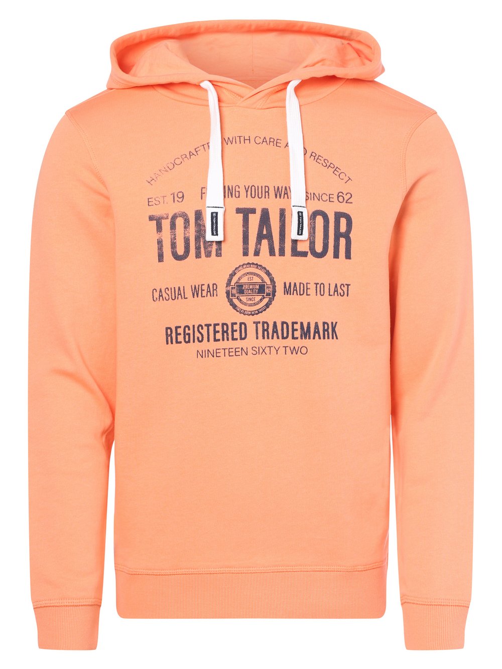 Tom Tailor - Męska bluza z kapturem, pomarańczowy