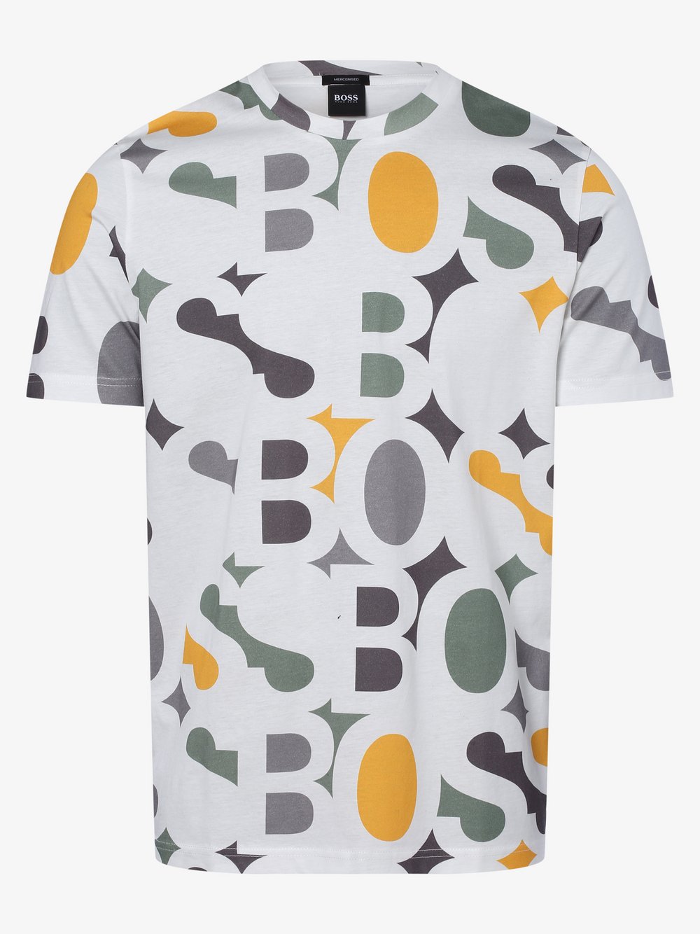 BOSS - T-shirt męski – Tiburt 255, biały|wielokolorowy