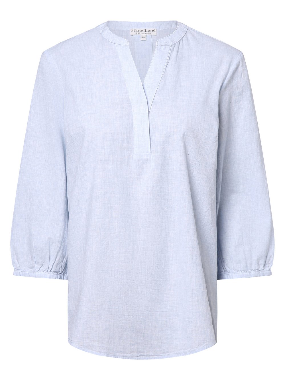 Marie Lund Bluse mit Leinen-Anteil Damen Baumwolle blau, 38