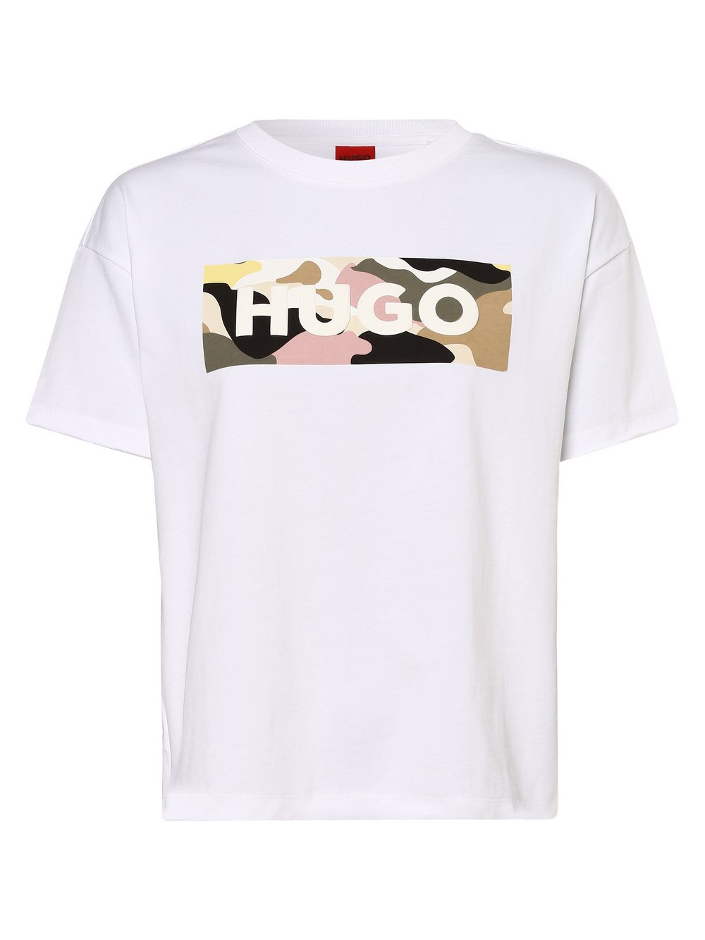 HUGO - T-shirt damski – The Boxy Tee, biały