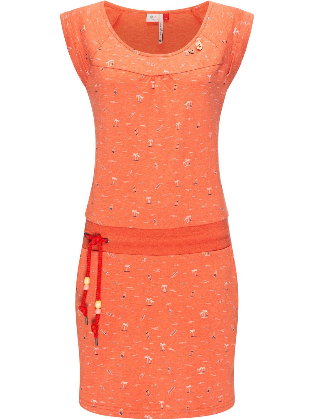 Ragwear Sommerkleid Damen Baumwolle orange gemustert, L