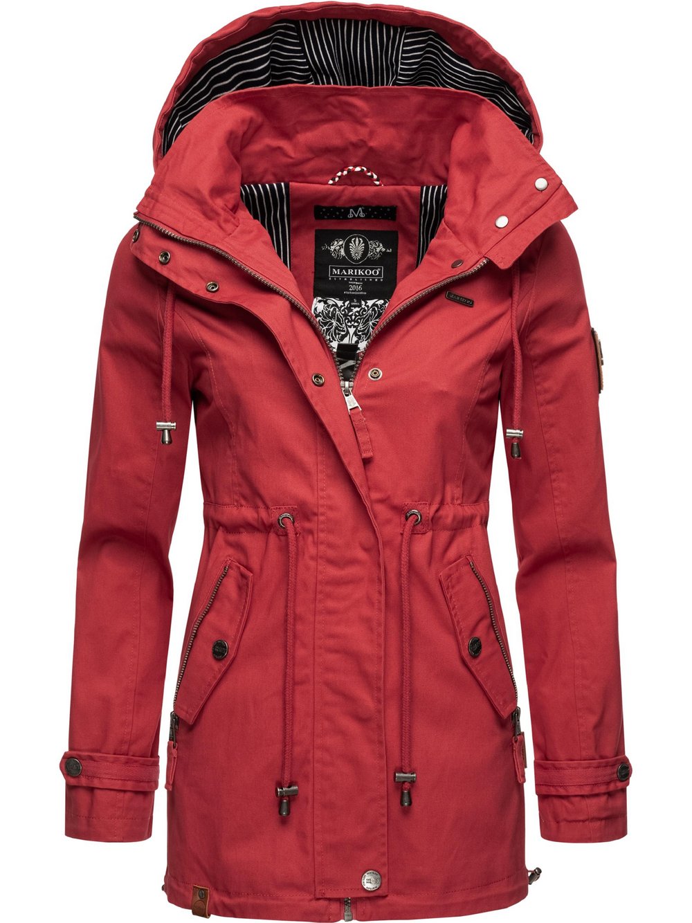 Marikoo Übergangsjacke Damen Baumwolle rot, M