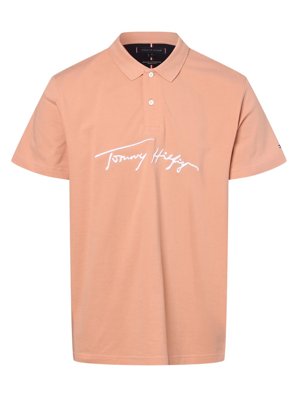 Tommy Hilfiger - Męska koszulka polo, pomarańczowy|różowy