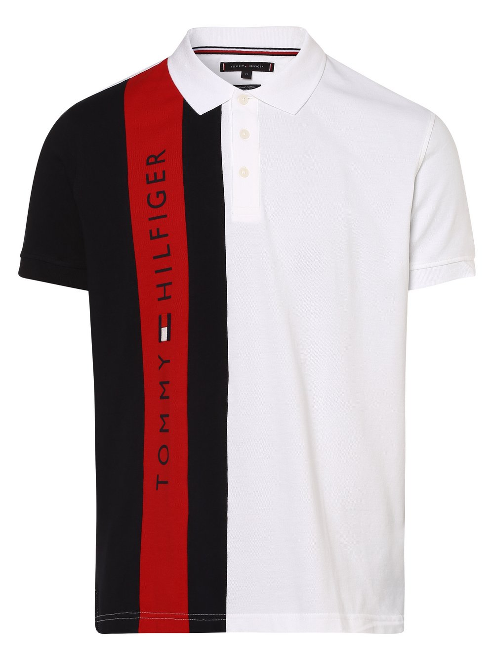 Tommy Hilfiger - Męska koszulka polo, biały|wielokolorowy
