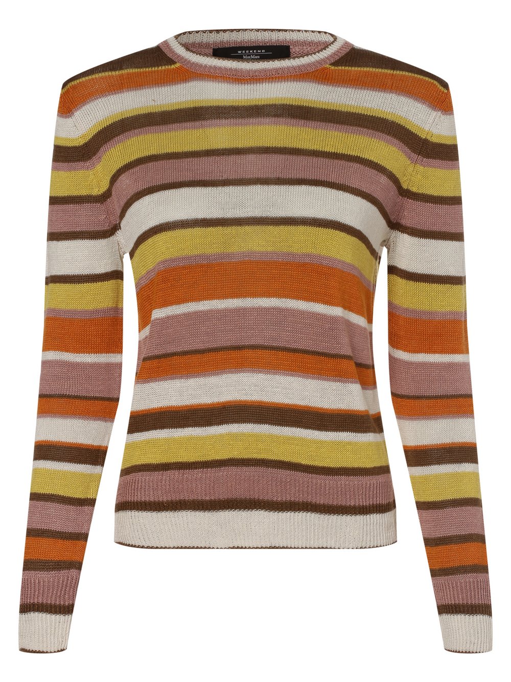 Max Mara Weekend - Damski sweter lniany – Volpino, wielokolorowy|pomarańczowy|różowy