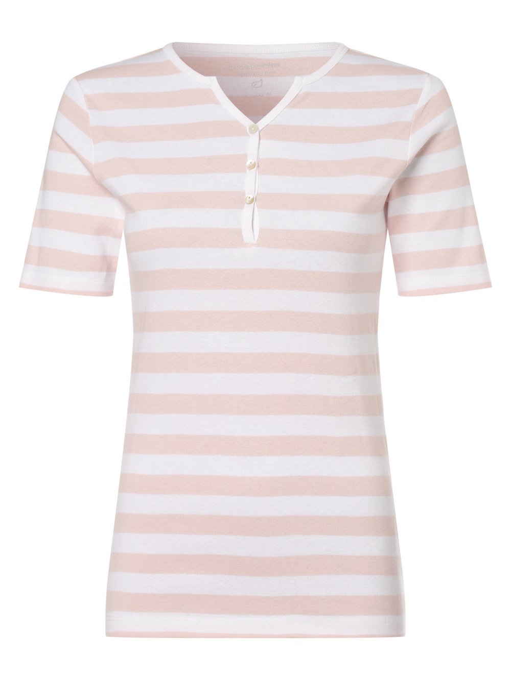 brookshire - T-shirt damski, biały|różowy