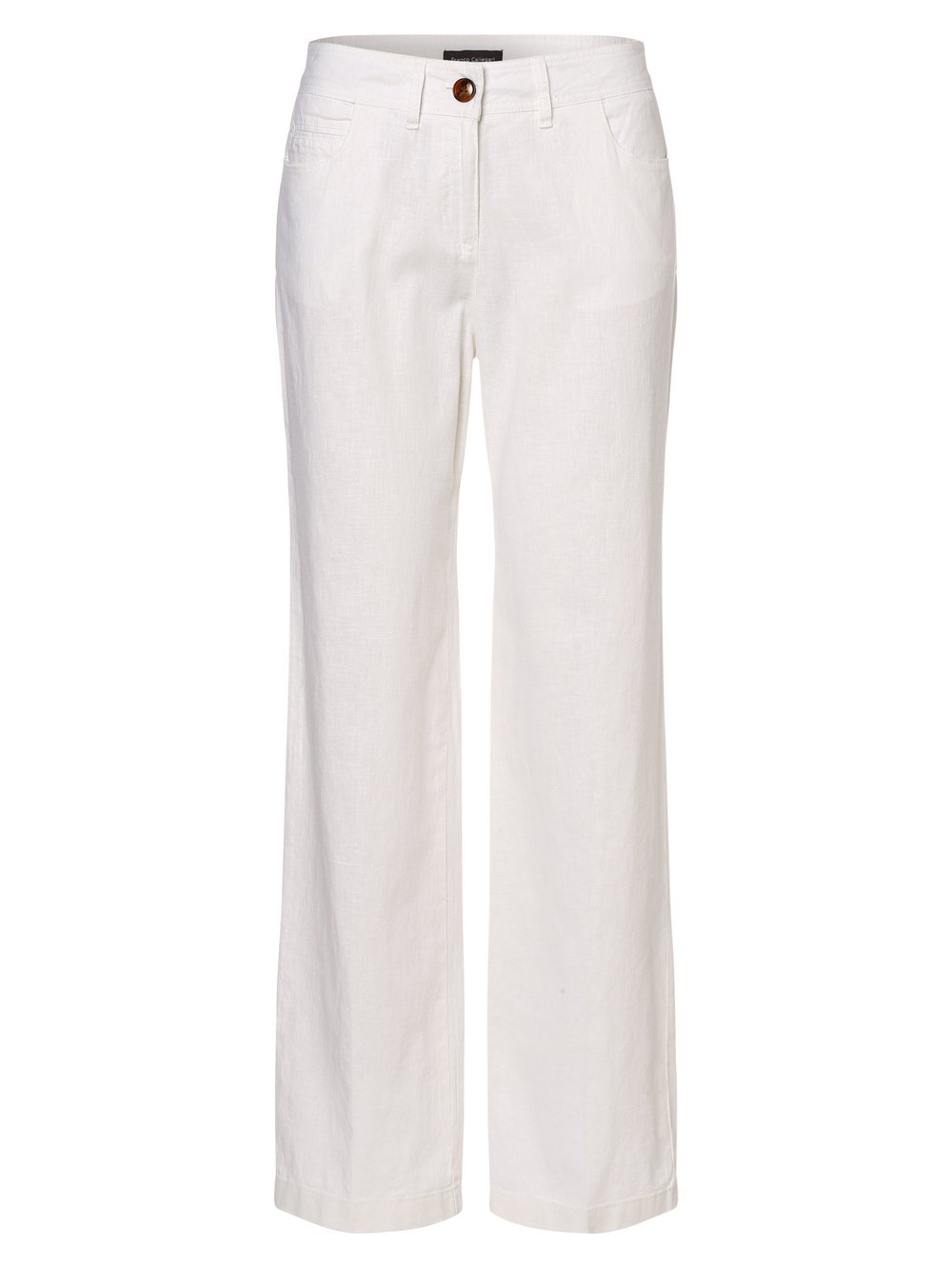 Franco Callegari - Spodnie damskie z dodatkiem lnu, biały
