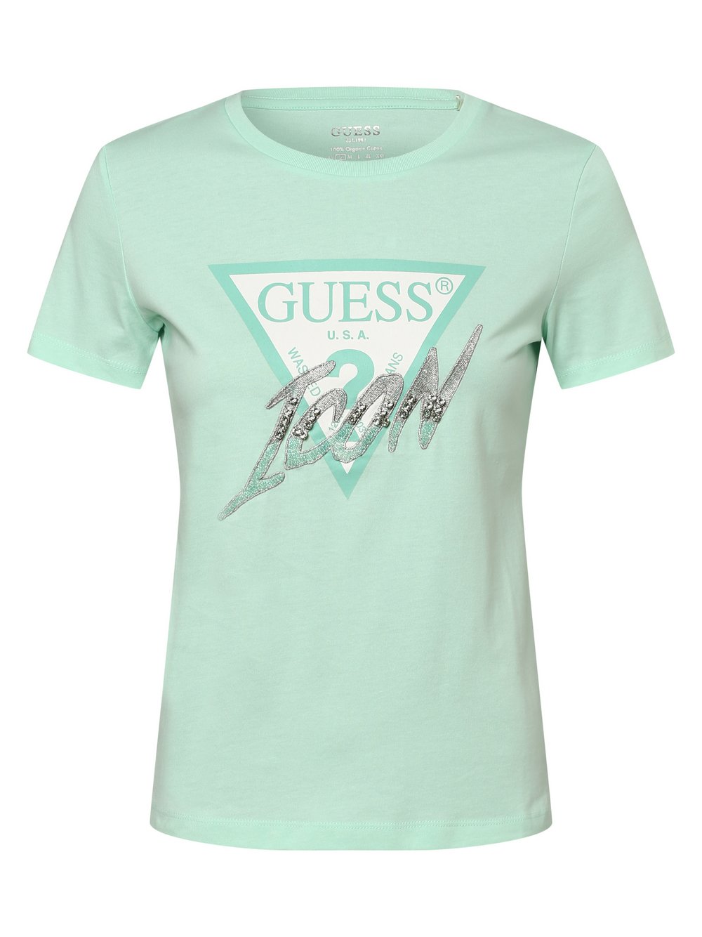 GUESS - T-shirt damski, zielony