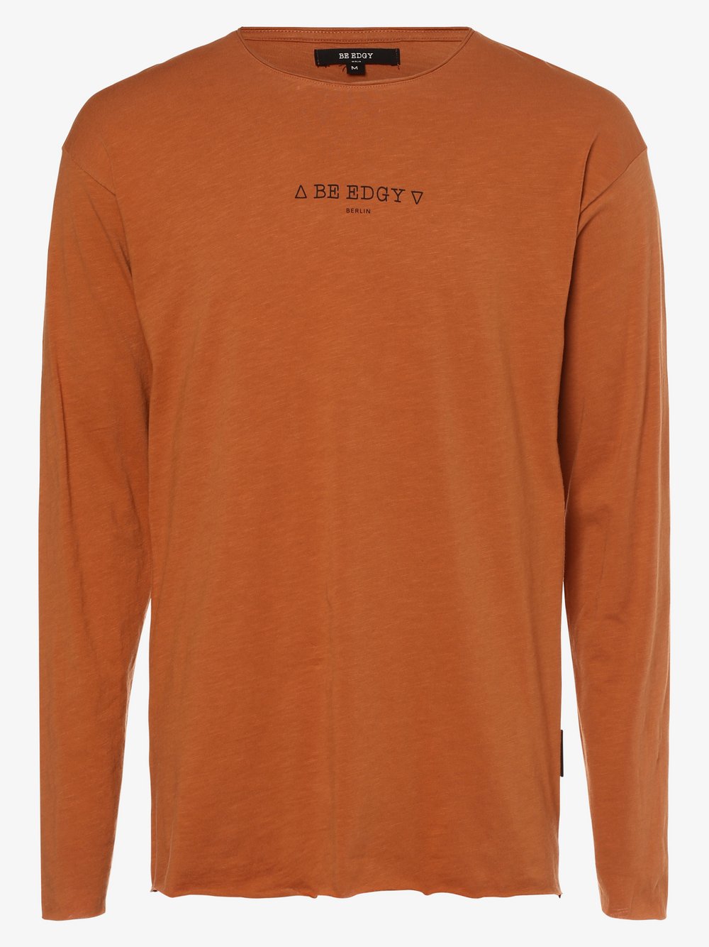 BE EDGY - Męska koszulka z długim rękawem – BeFynch, pomarańczowy|brązowy