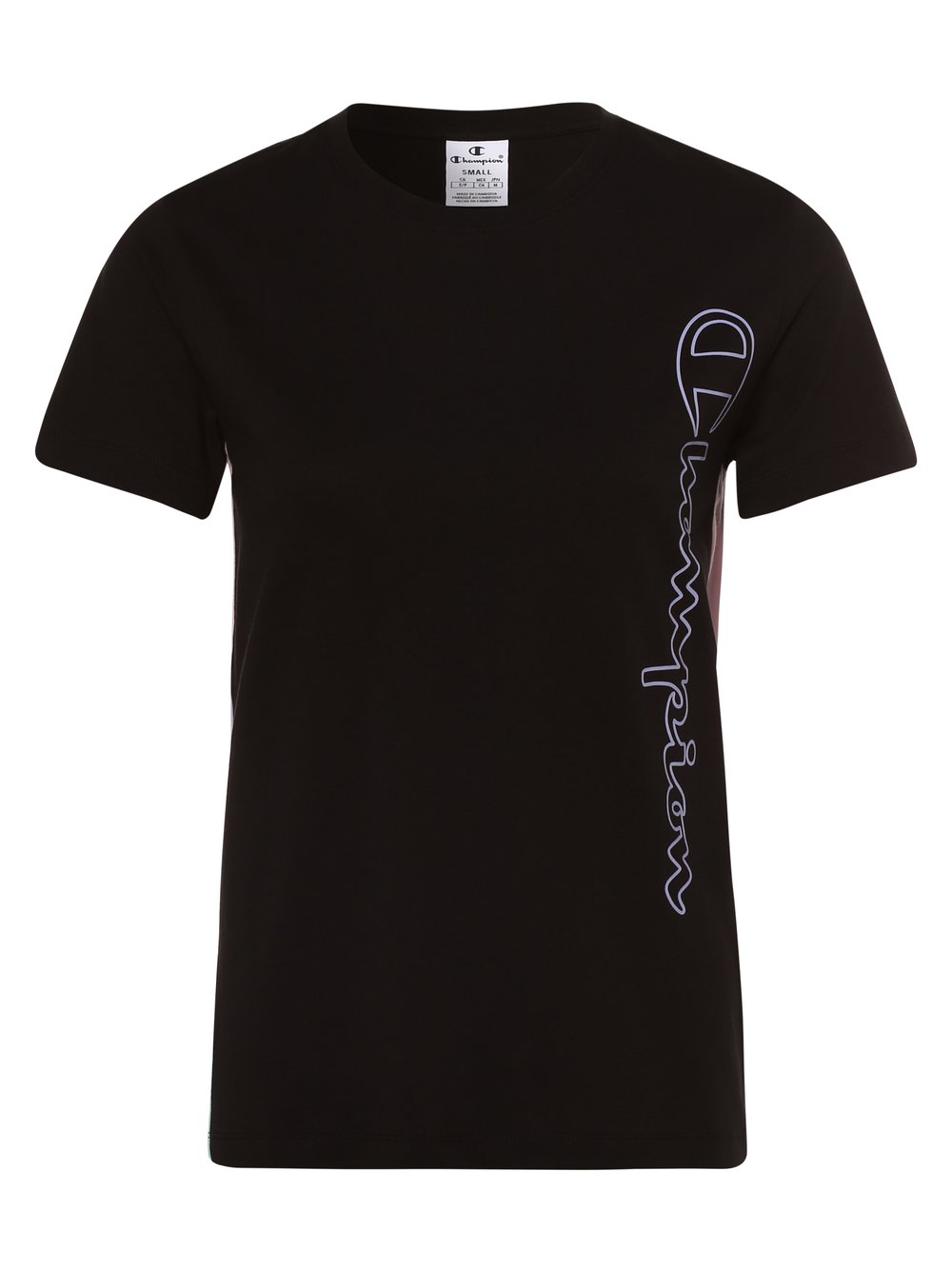 Champion - T-shirt damski, czarny|wielokolorowy