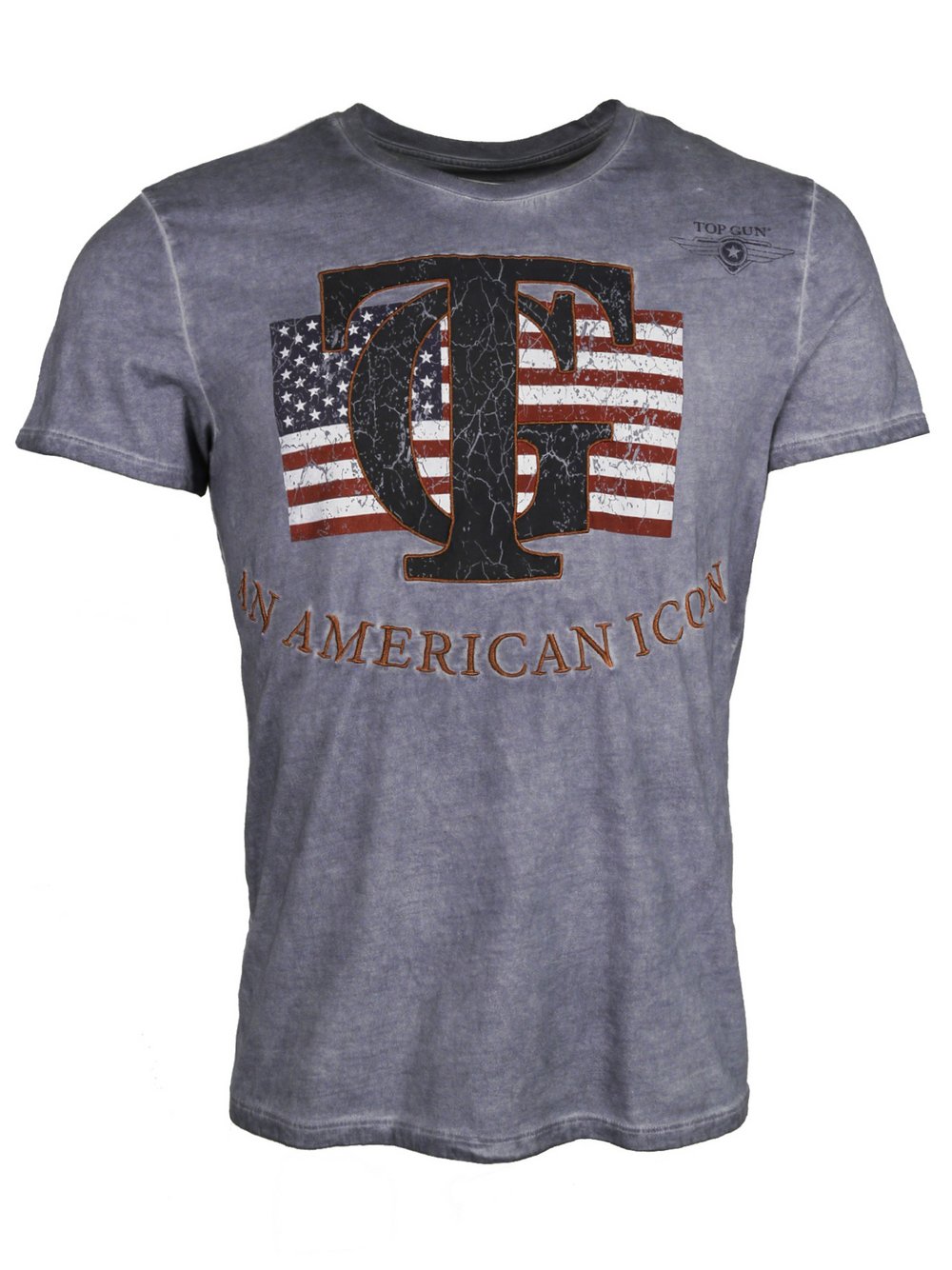 Topgun T-Shirt Herren Baumwolle grau, S