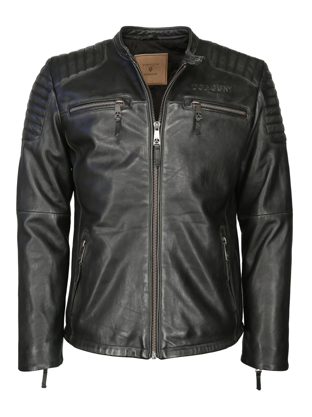 Topgun Lederjacke Herren schwarz, S