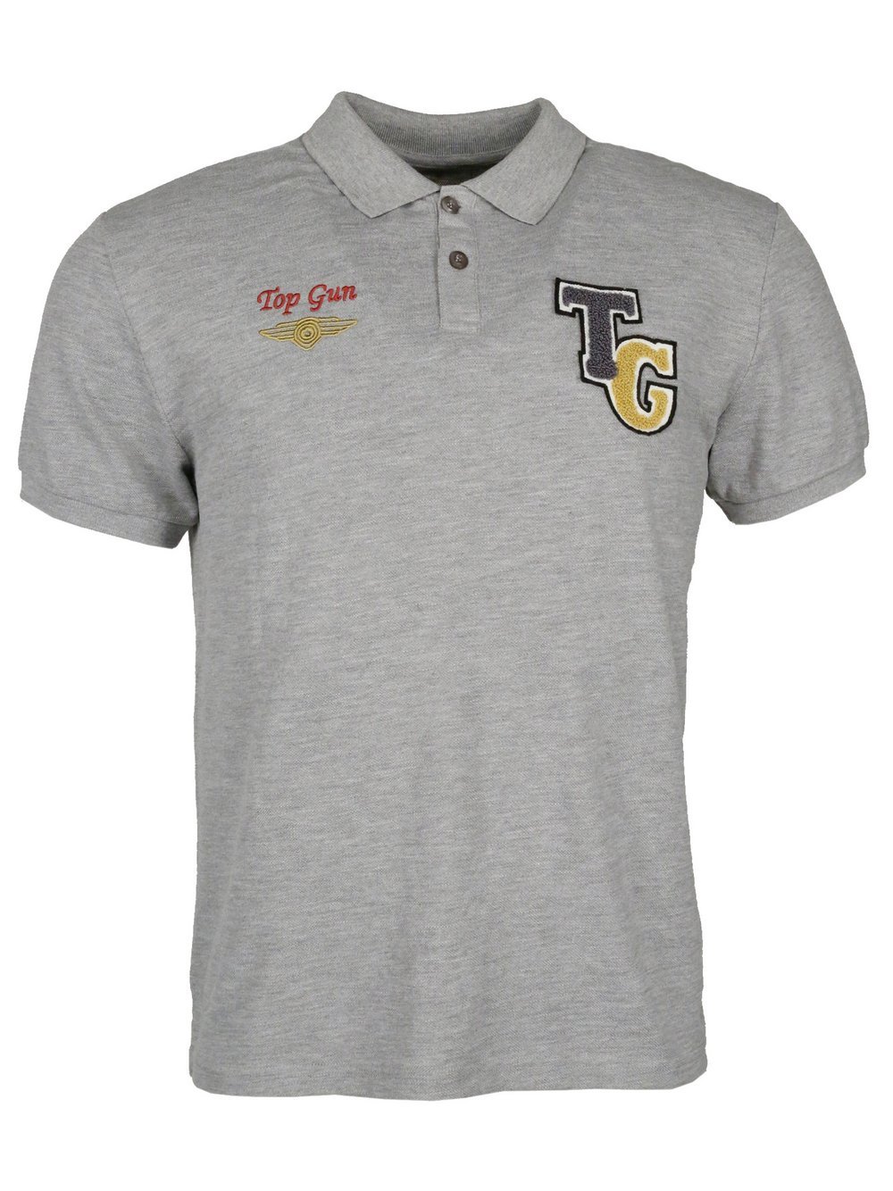 Topgun Poloshirt Herren Baumwolle grau, XXXL