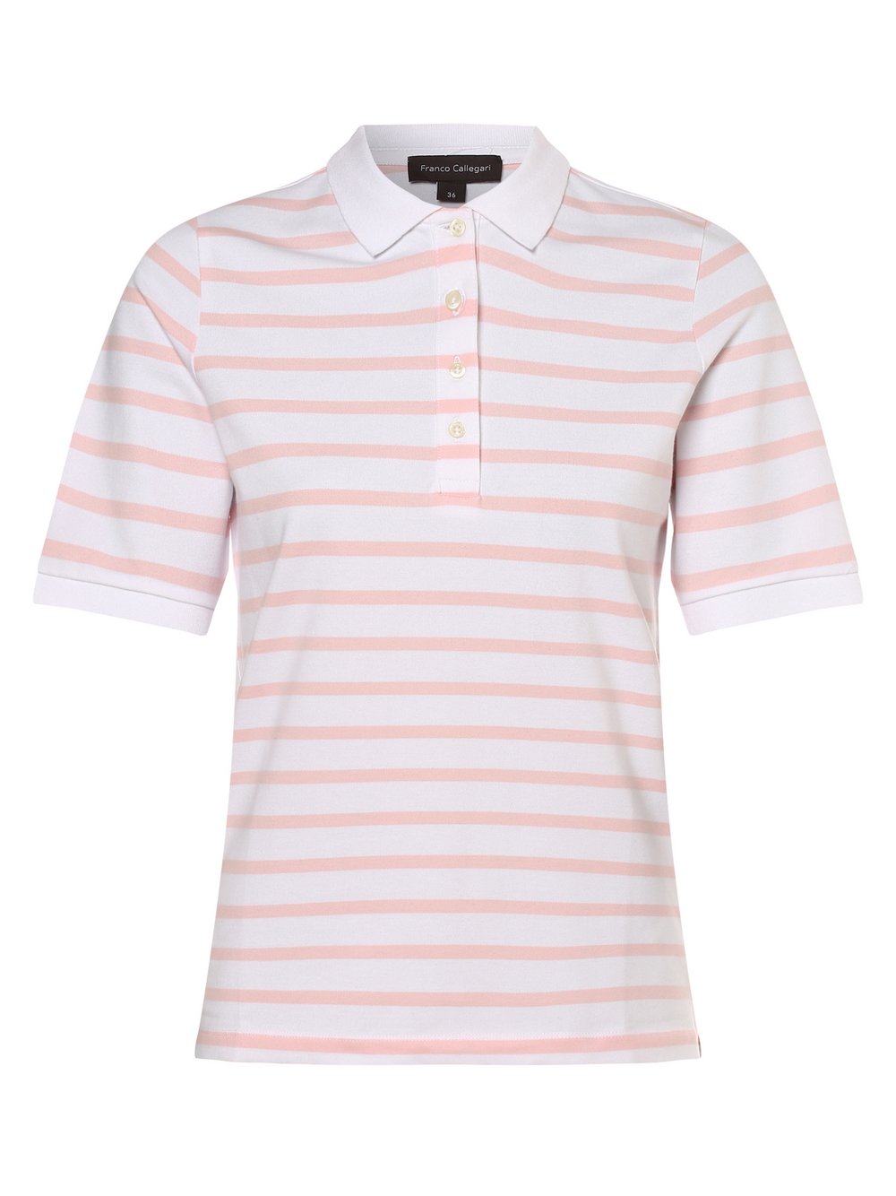 Franco Callegari - Damska koszulka polo, biały|różowy