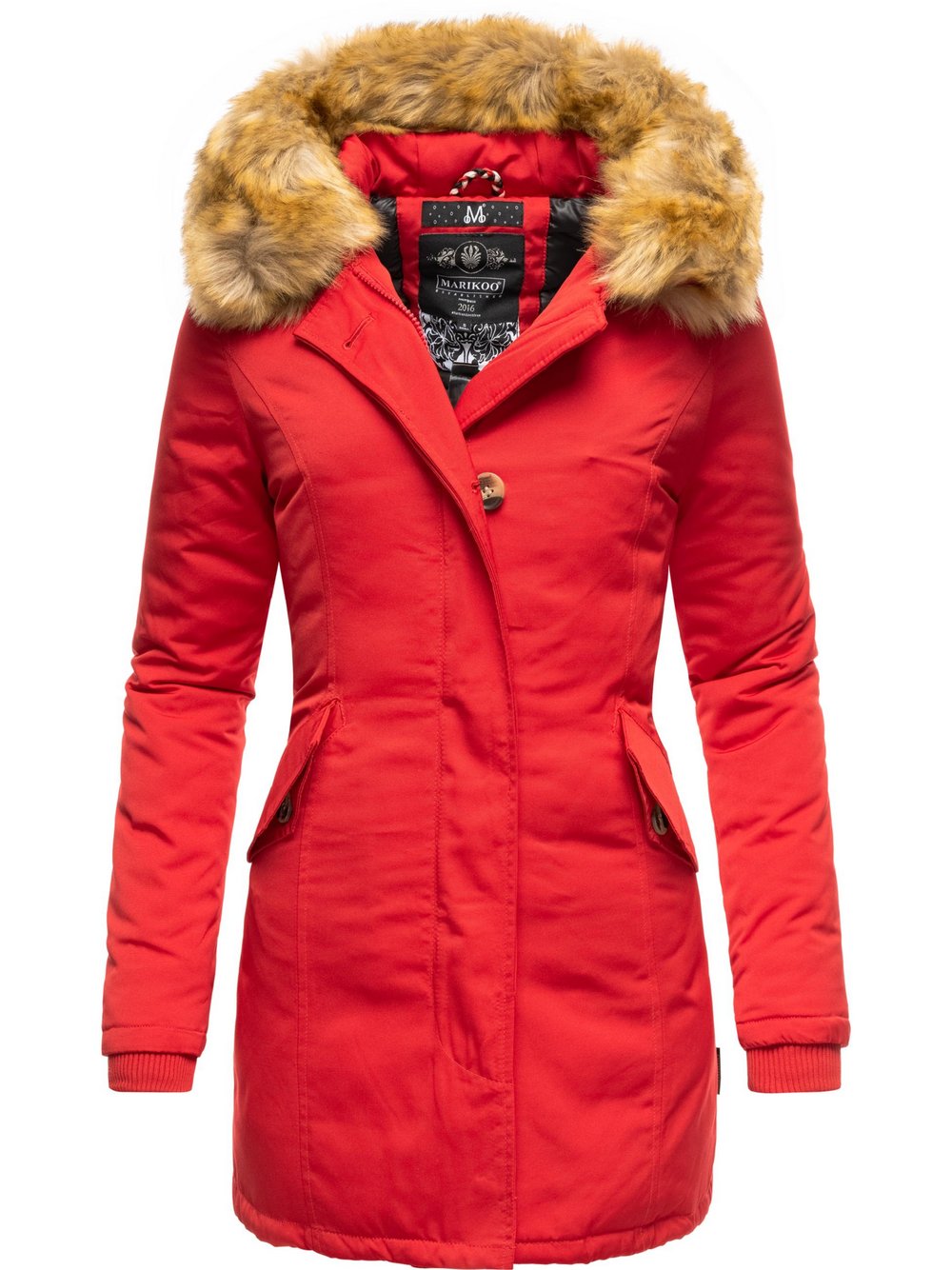 Marikoo Wintermantel Damen rot, S