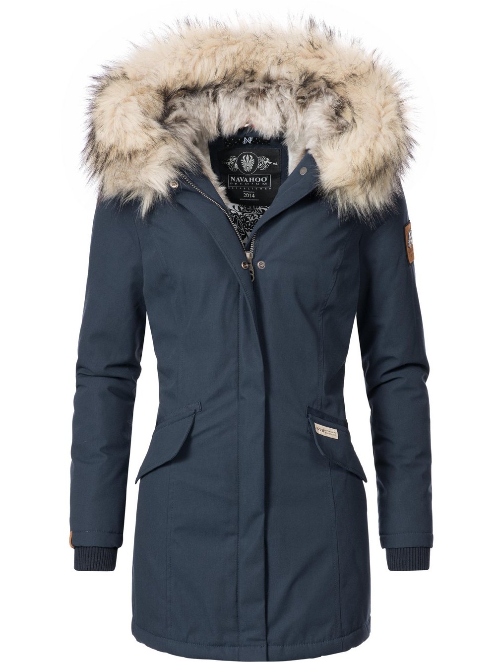 Navahoo Wintermantel Damen blau, XS