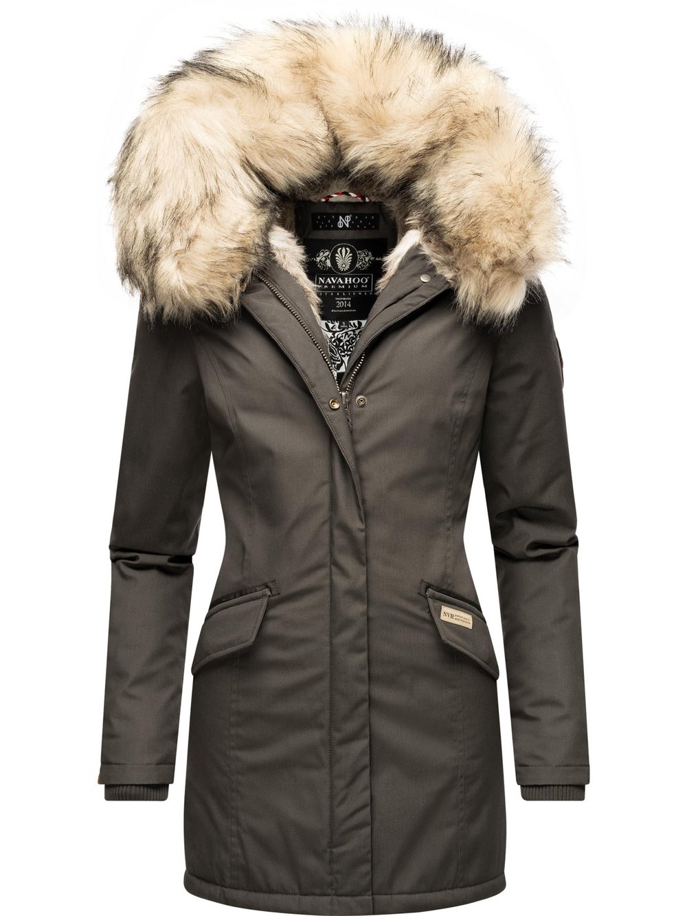 Navahoo Wintermantel Damen schwarz, XS