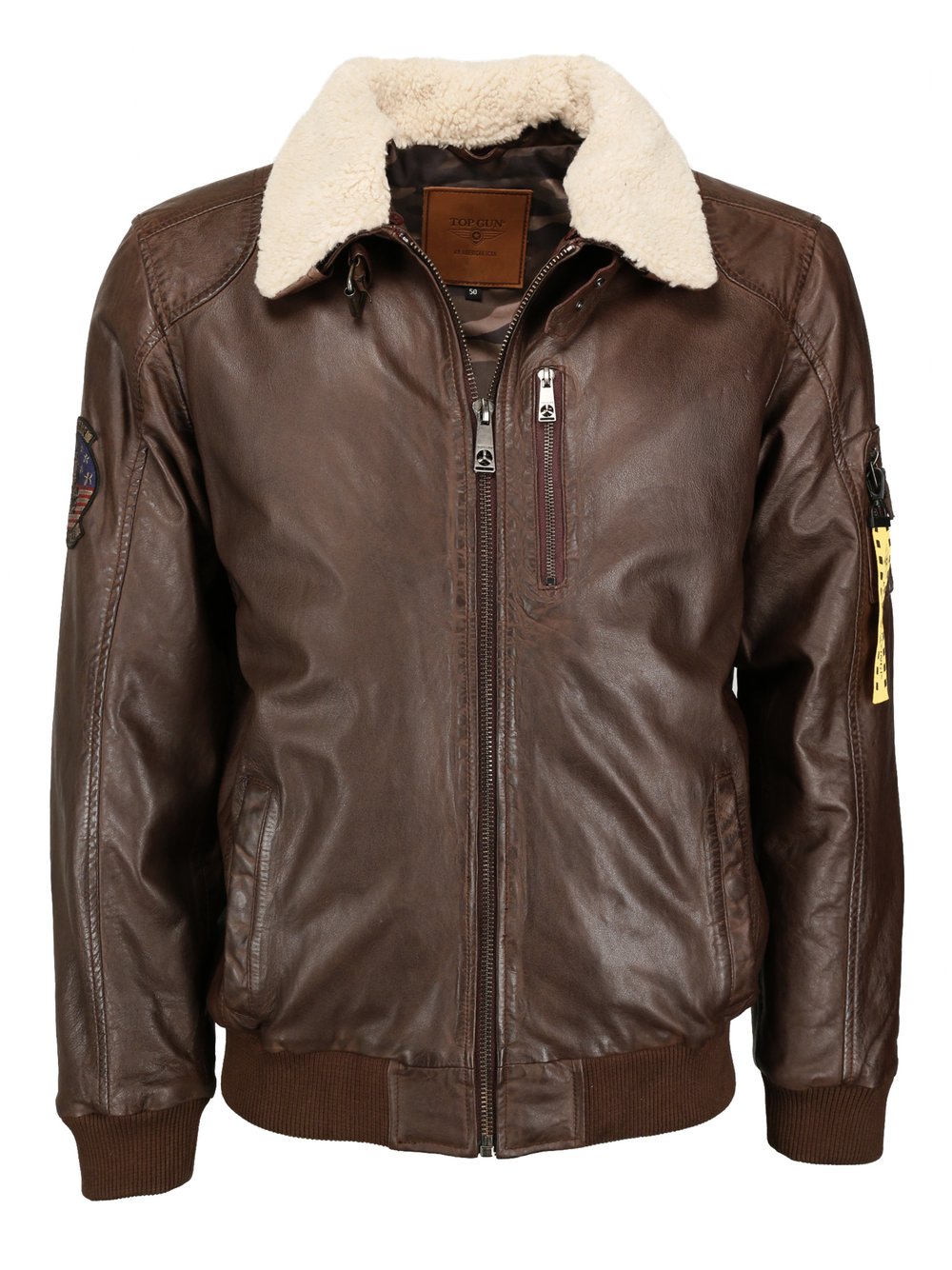 Topgun Lederjacke Herren braun, 56