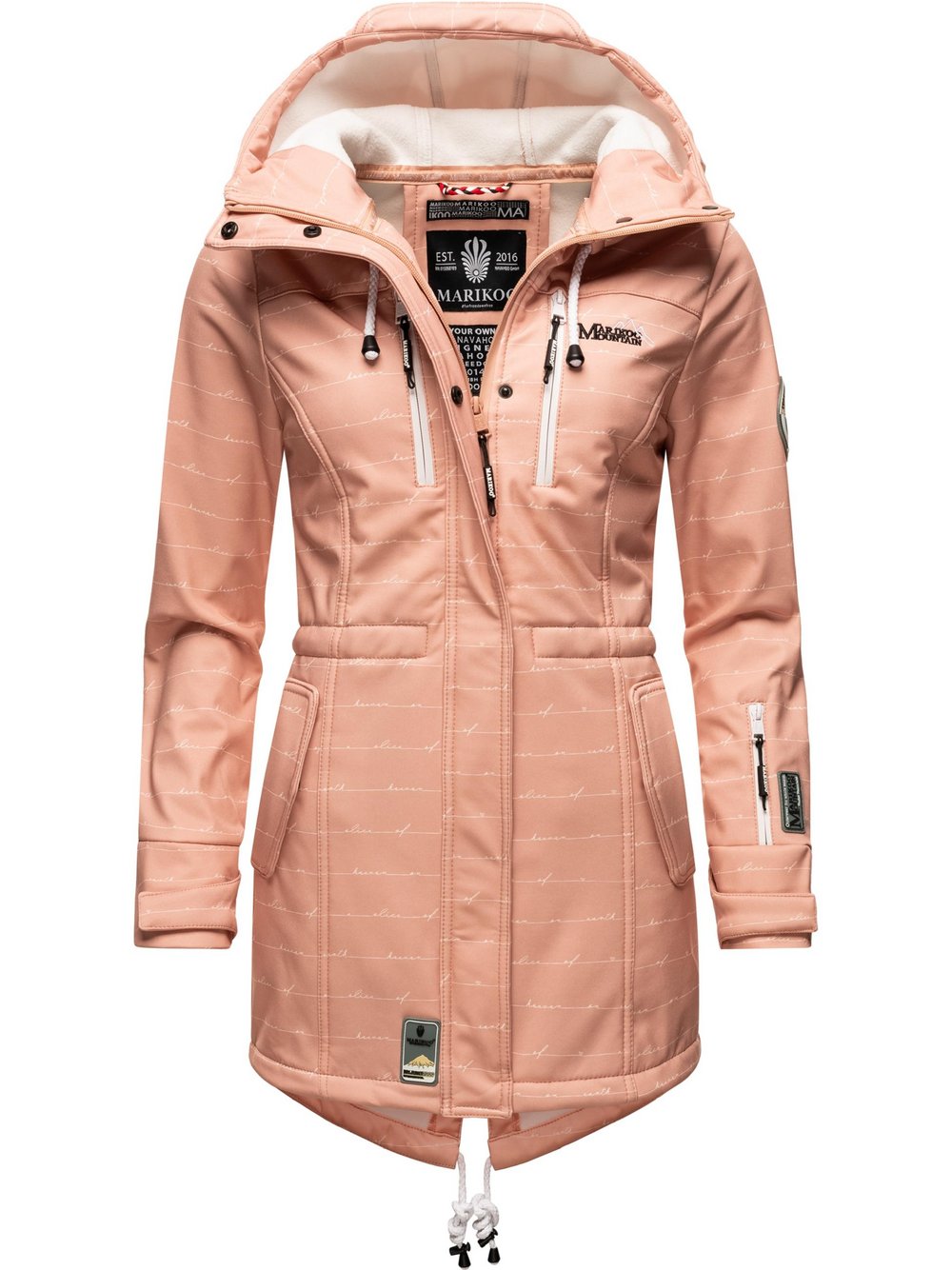 Marikoo Funktionsmantel Damen rosa gemustert, XS