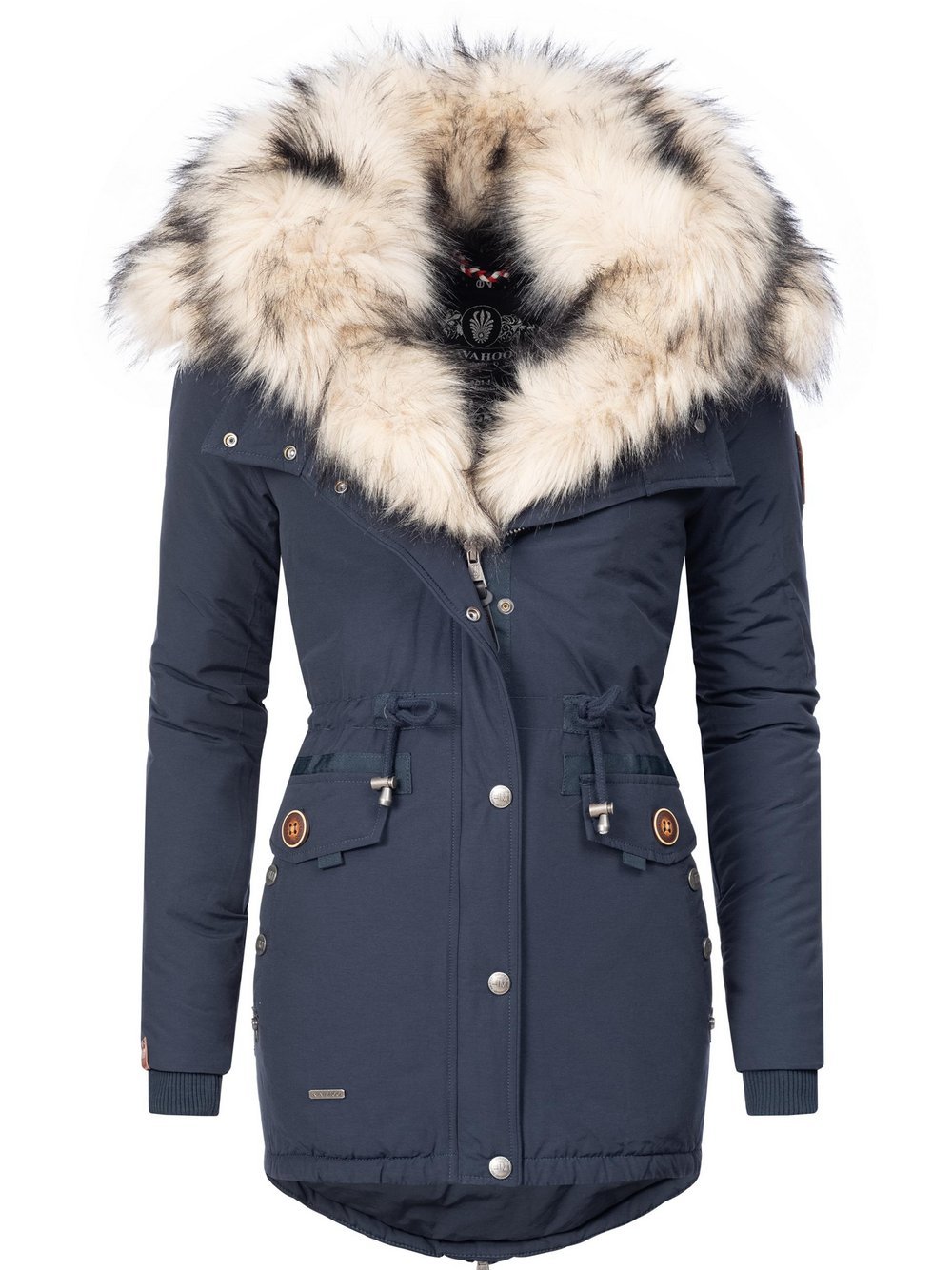 Navahoo Wintermantel Damen blau, S