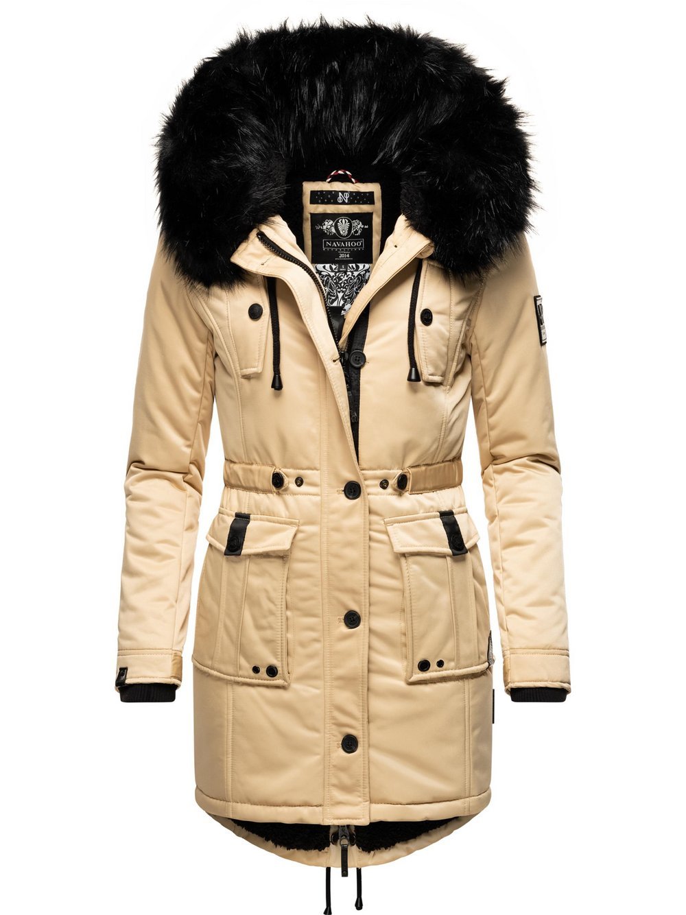 Navahoo Wintermantel Damen beige, L