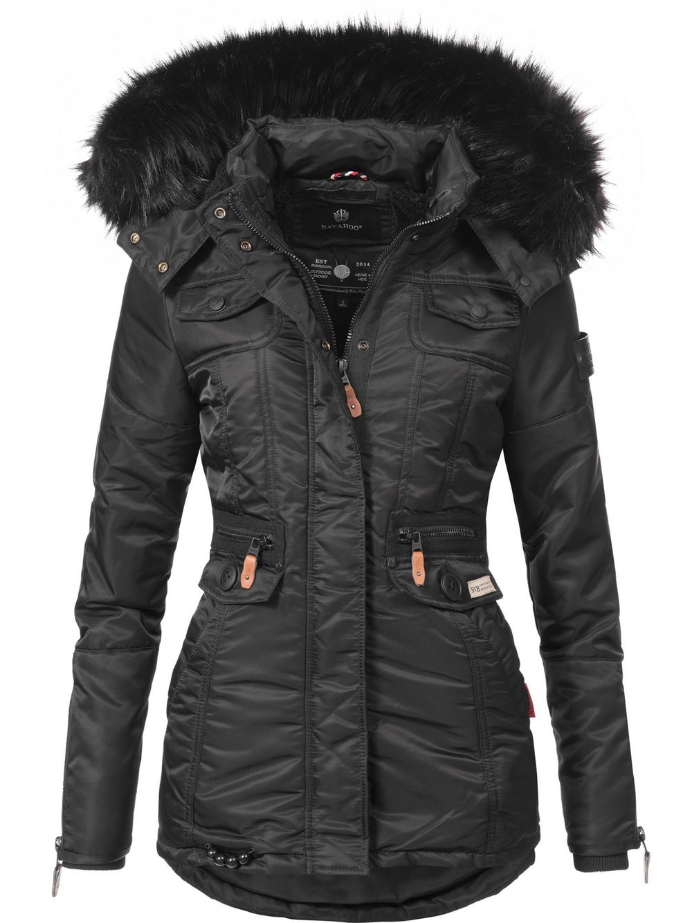 Navahoo Wintermantel Damen schwarz, XS