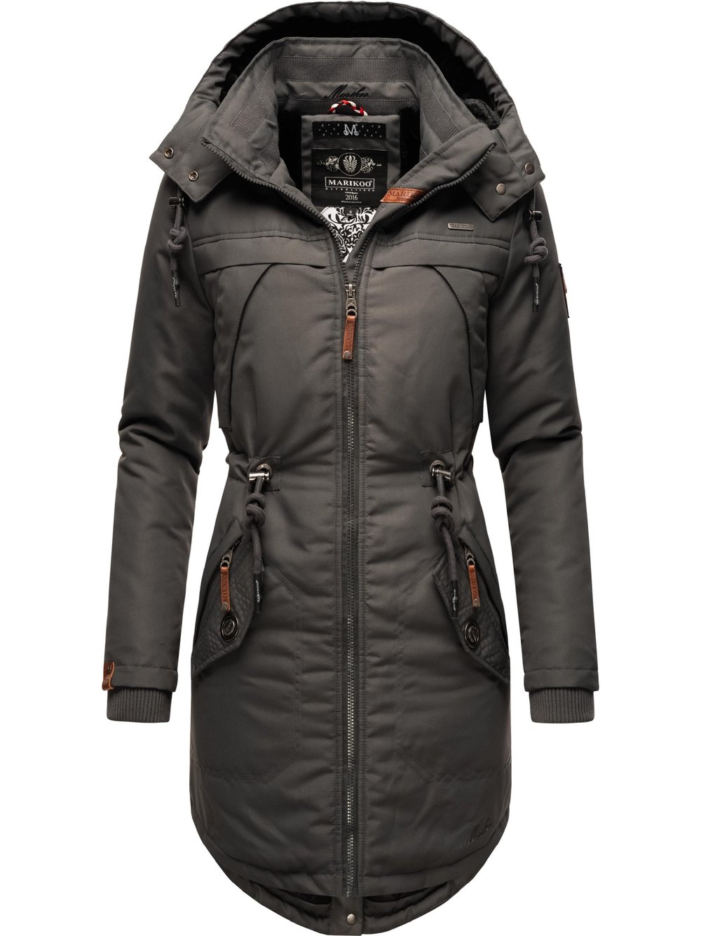 Marikoo Wintermantel Damen grau, M