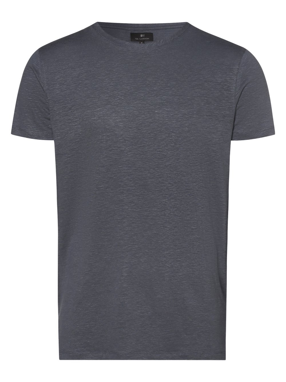 Nils Sundström - Męski T-shirt z mieszanki lnu, niebieski
