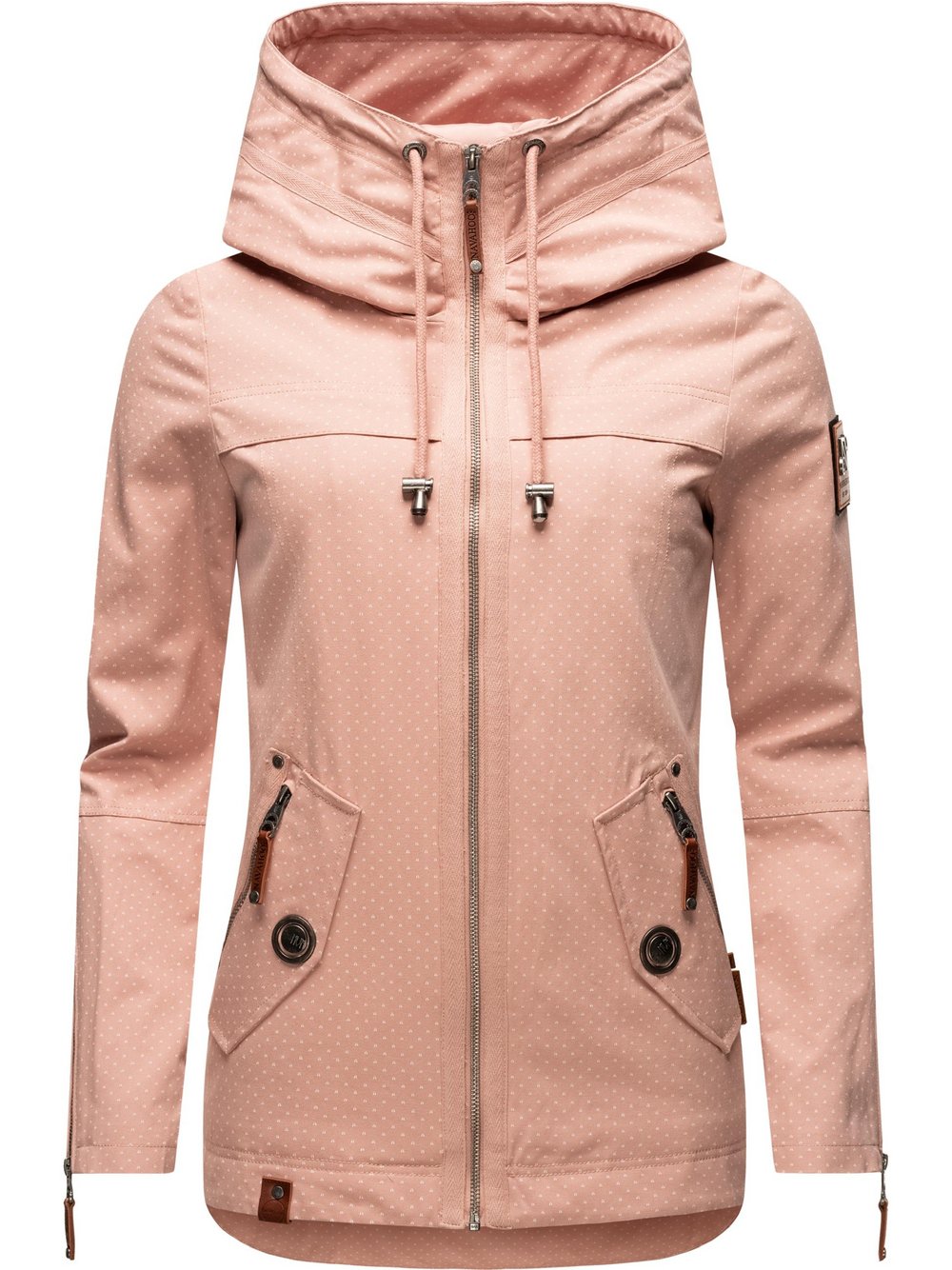 Navahoo Übergangsjacke Damen Baumwolle rosa gepunktet, L