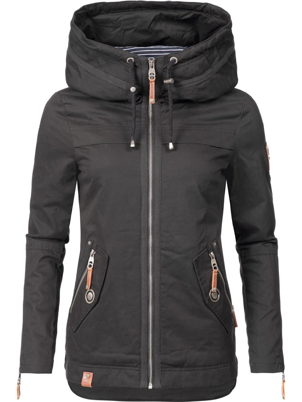 Navahoo Übergangsjacke Damen Baumwolle schwarz, S