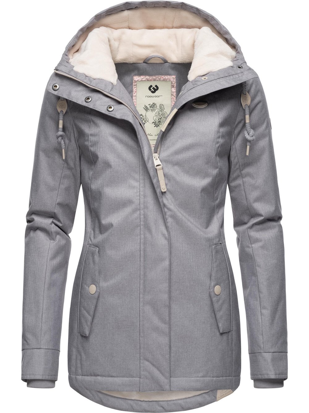 Preisvergleich für Ragwear Winterjacke Damen grau, L, aus Fleece, Größe L  (40), GTIN: 4064601715332 | Ladendirekt