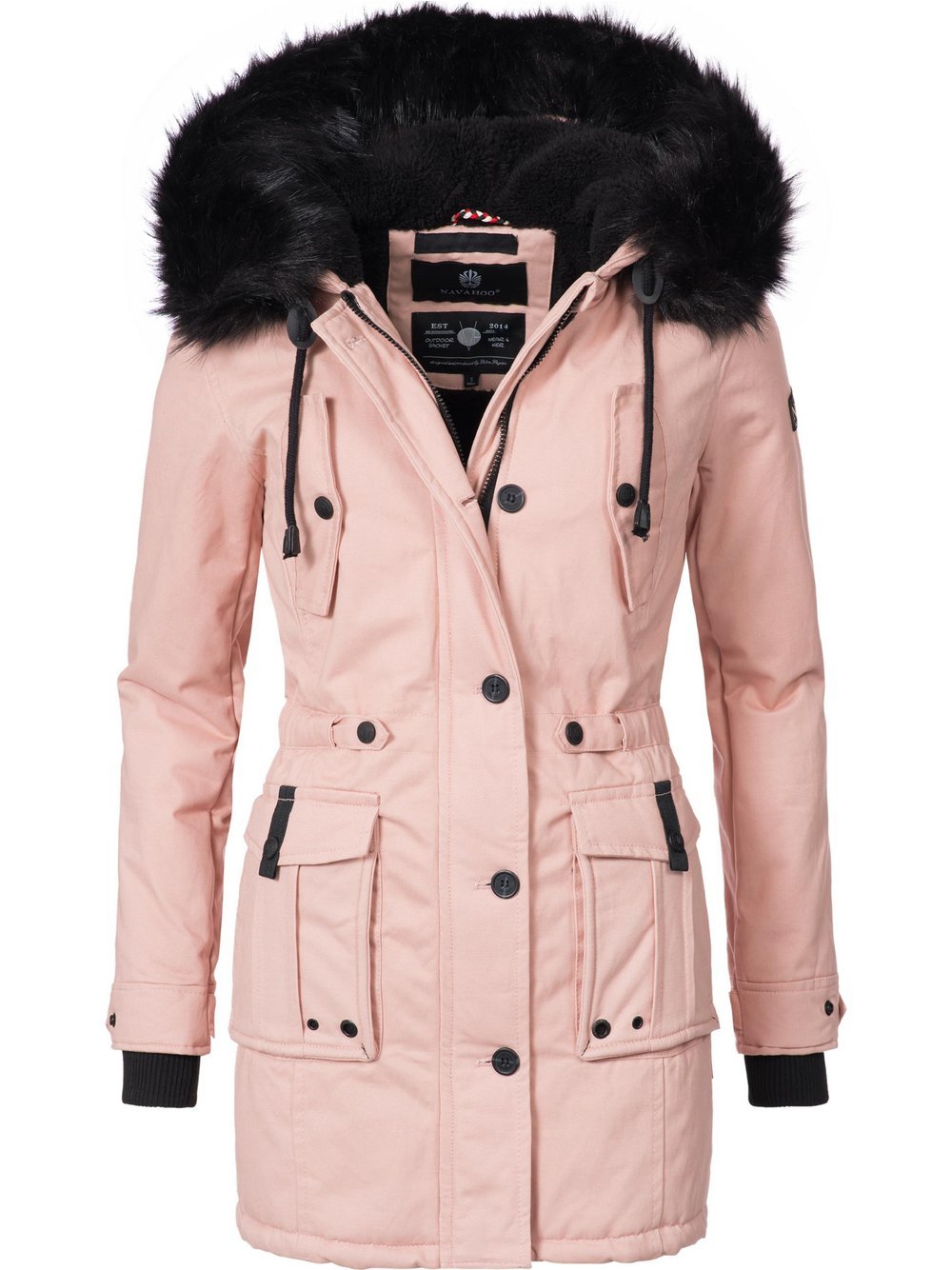 Navahoo Wintermantel Damen Baumwolle rosa, XXL