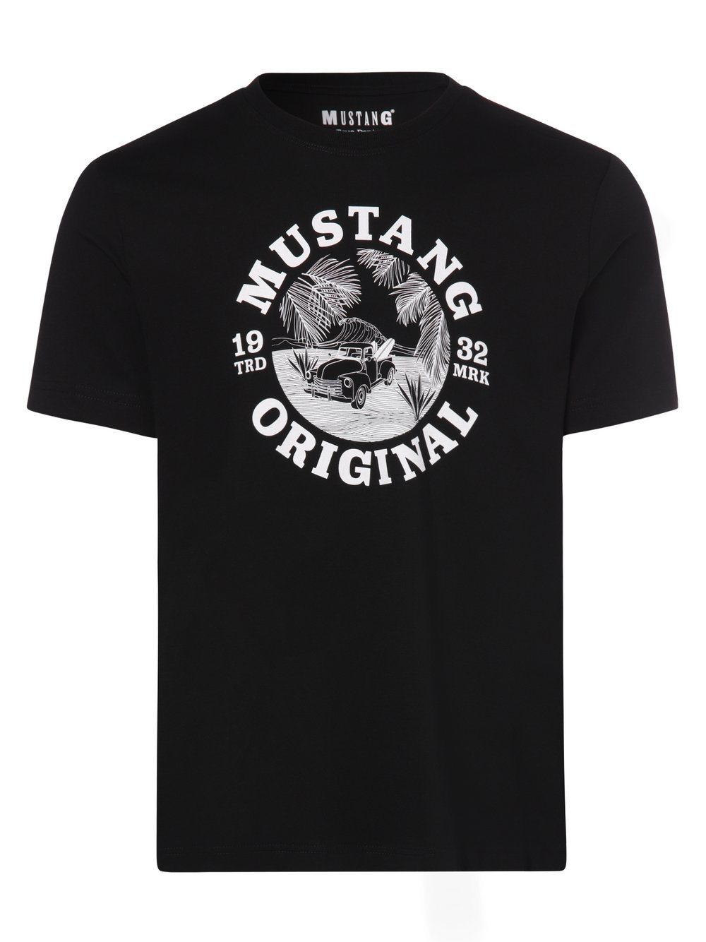 Mustang - T-shirt męski – Alex C Print, czarny