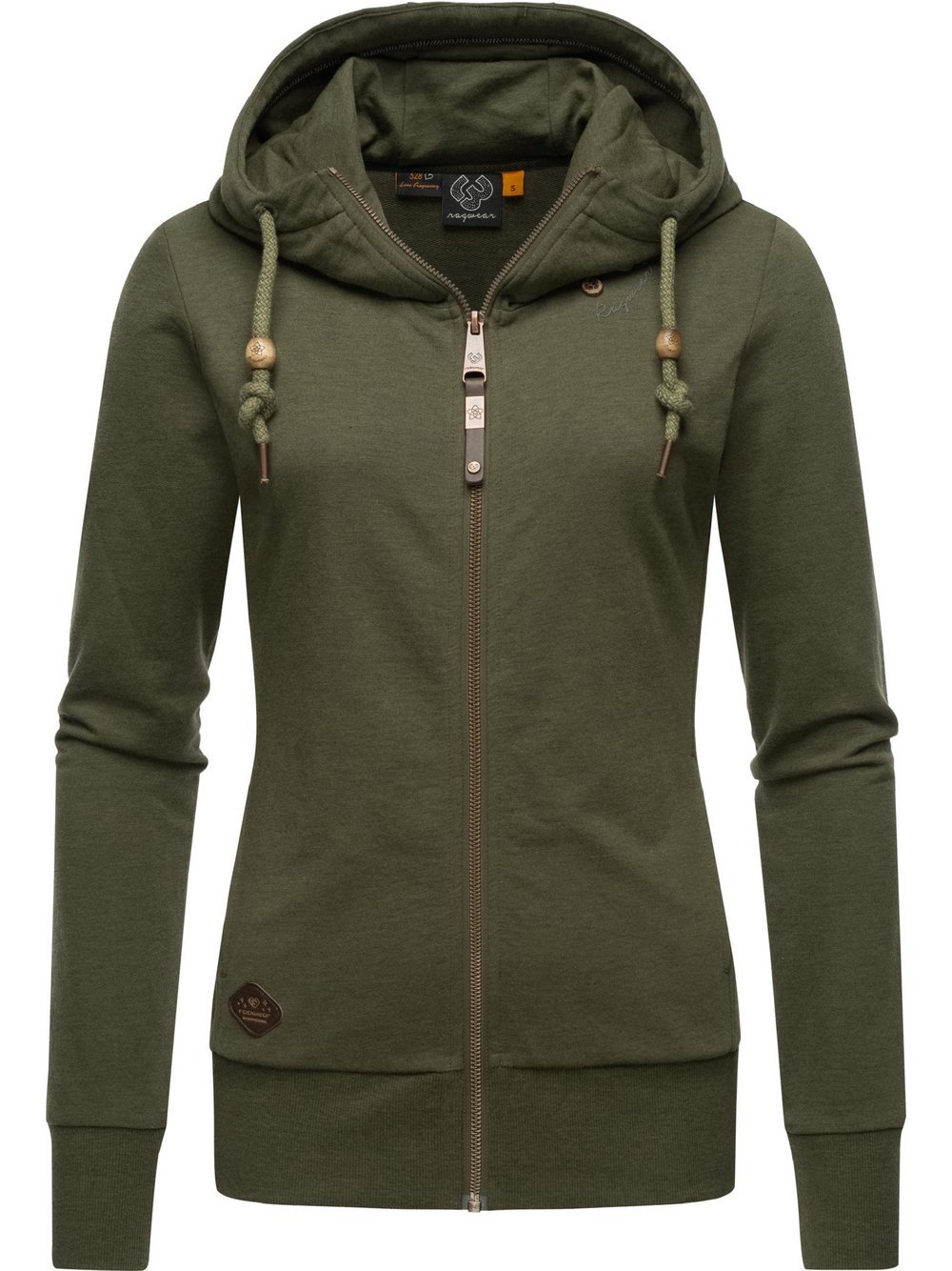 Ragwear Kapuzensweatjacke Damen Baumwolle grün, M