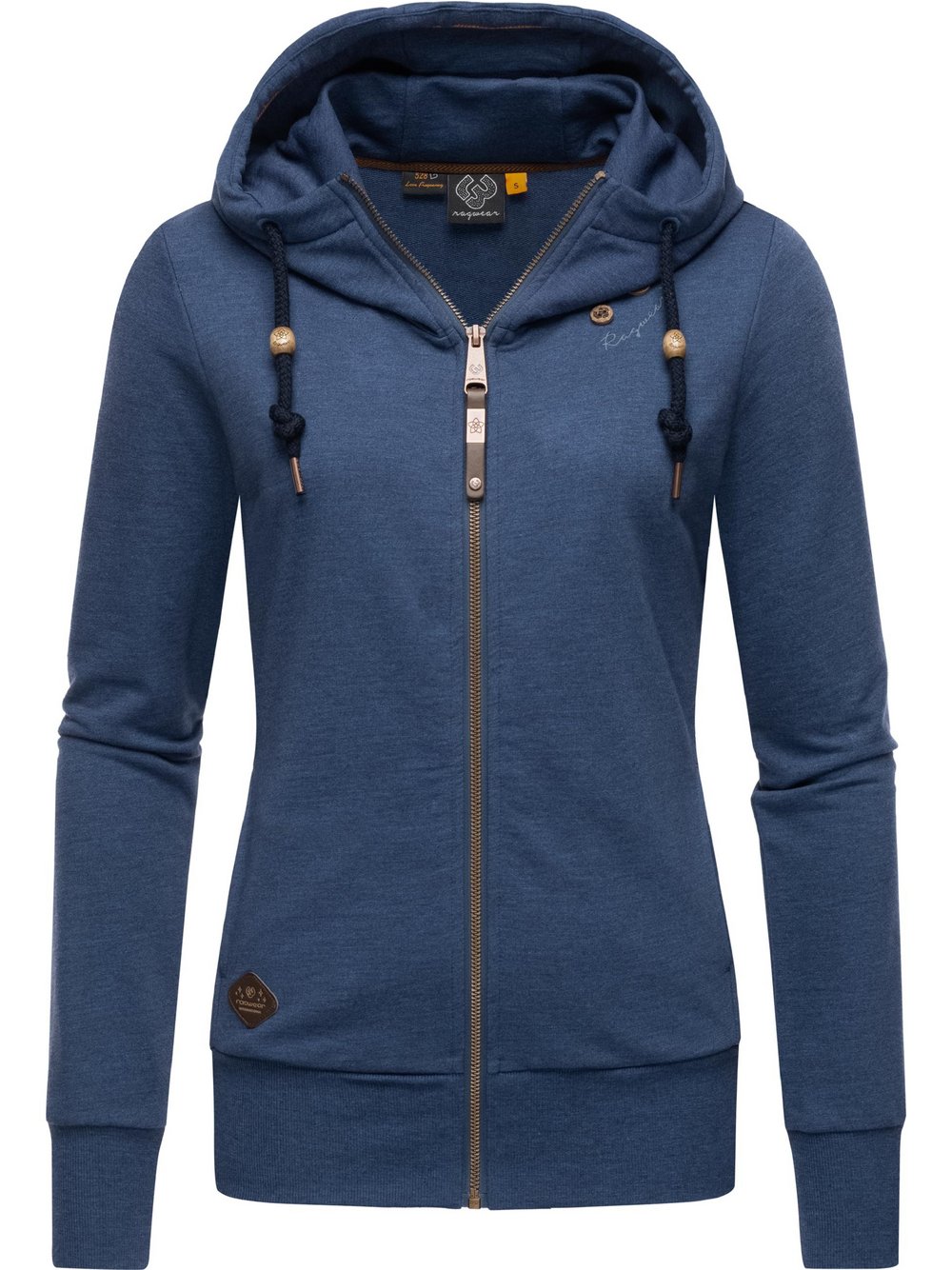 Ragwear Kapuzensweatjacke Damen Baumwolle blau, L