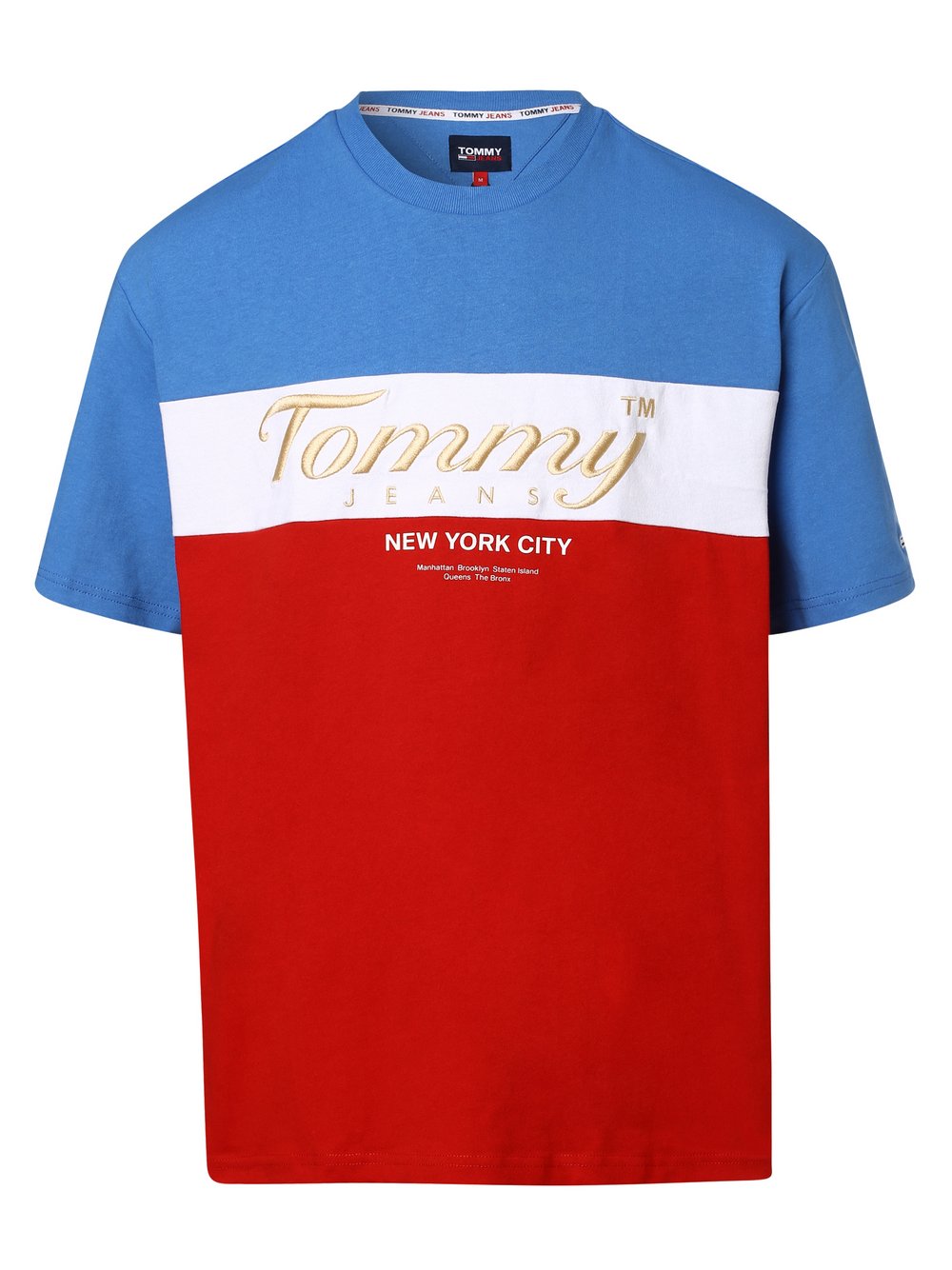 Tommy Jeans - T-shirt męski, niebieski|czerwony|wielokolorowy